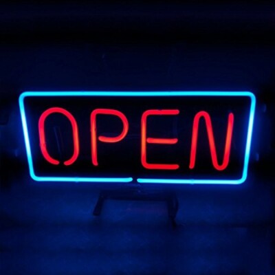 Open Rectangle 20''x14'' Neon Light Sign Lamp Wall Glass Bar Glass  With Dimmer