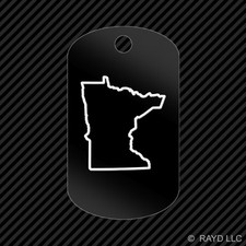 Minnesota Outline Keychain GI dog tag engraved many colors  MN