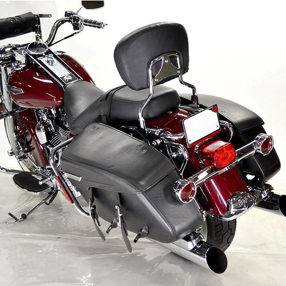HDBUBALUS Motorfiets Afneembare Achterpassagier Rugleuning Sissy Bar Achterrugleuning Kussen Fit voor Harley Touring Road King Road Glide Street Glide 1997-2008 Zwart