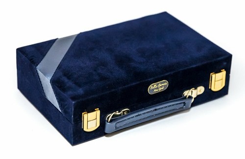Jumbo Size Professional Double Six Dominoes Set in Velour Attaché Case - Picture 2 of 4