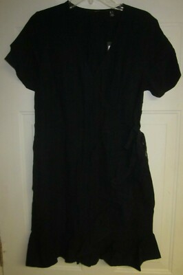VERO MODA WOMENS' HELEN MILO SHORT SLEEVE WRAP DRESS, LARGE, NIGHT SKY, NWT!!