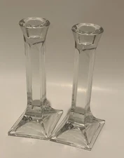 Tuscany over 24% lead crystal candlestick holders with original Tuscany label