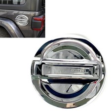 Gloss Silver Chrome Gas Tank Door Cap Trim Cover Fit 18-24 Wrangler JL
