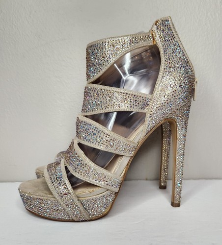 Steve Madden SPYCEE-R Rhinestone Platform Gladiator 5.25" Stilettos Heels Nude 7 - 第 9/14 張圖片