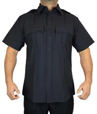 First Class 100% Polyester 4 Pocket Hidden Zipper Uniform Shirt - Short Sleeve