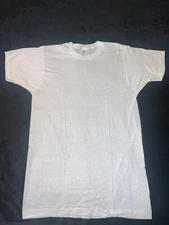 VTG NOS 80's Fruit Of The Loom Plain White Shirt Single Stitch USA Size L 42-44