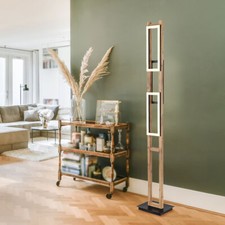 Stehleuchte Lampe Holzleuchte LED Beistellleuchte Landhaus Wohnzimmerleuchte