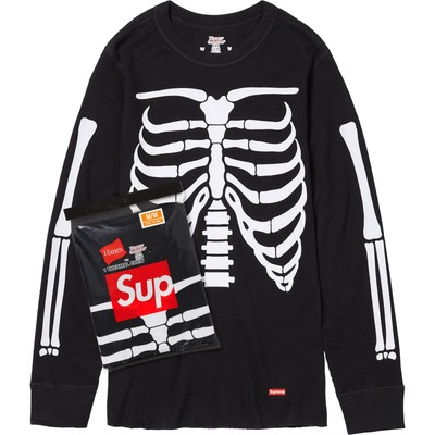 Supreme Hanes Bones Thermal Crew 3colors Blue White Black 