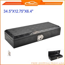 34.5x12.75x6.4 Inch Black Aluminum Truck Bed Tool Box For Trailer Pickup Trunk