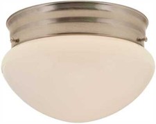 8 in. Mushroom Shaped Ceiling in Fixture Brushed Nickel Uses One 60-Watt Incande