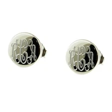 925 Sterling Silver Stud Post Monogram Personalized Earrings