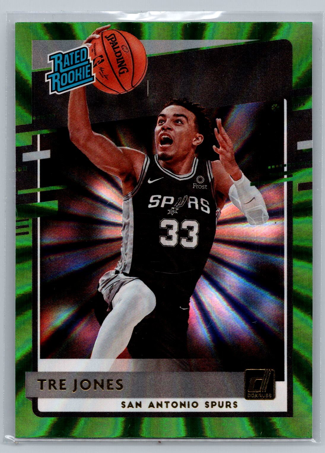 2020-21 Donruss #244 Tre Jones Holo Green Laser