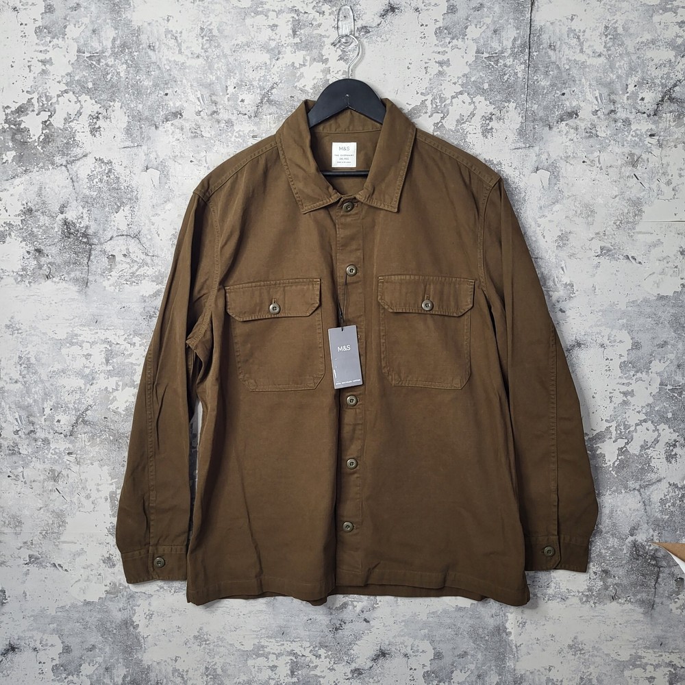 Marks & Spencer Mens XXL Brown Overshirt Chore Jacket Casual Wear
