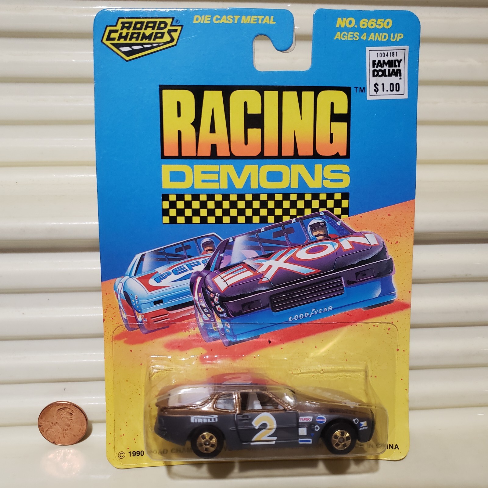 ROAD CHAMPS 1990 Racing Demons #2 1/64 PIRELLI PORSCHE Car Doors Open ...