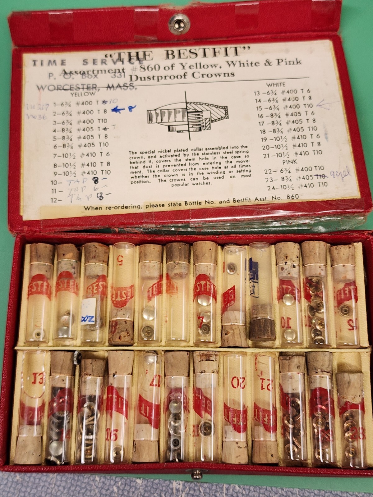 New Old Stock Bestfit Watch Crown Assortment Kit Watchmaker
