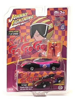Johnny Lightning 1:64 Speed Race Snake #12 Oiler's Car with Figure