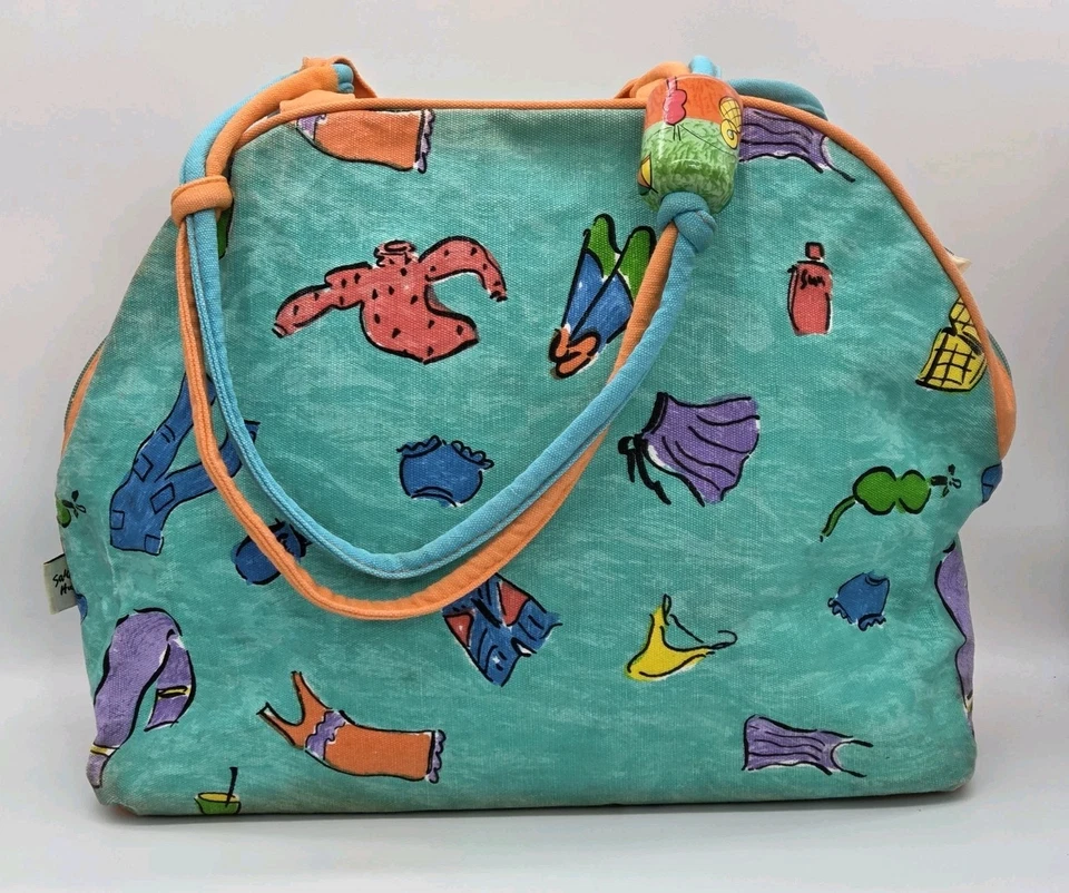 Bolso de Playa Sally Huss Bolso de Lona Paraguas Línea de Ropa Logo Corazón FOB Sol N Arena Foto 2 de 4