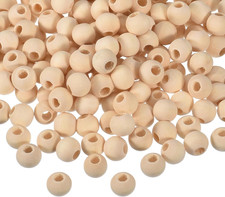 200Pcs 10Mm Natural Wood Spacer Beads, 4Mm Large Hole Unfinished round Wooden Be