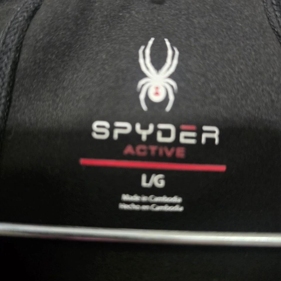 Spyder Active Mujer’s Grande Negro Manga Larga Rendimiento Top Pulgares Cremallera Foto 2 de 4