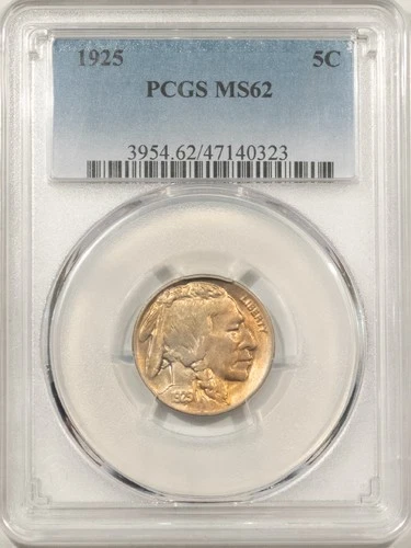 1925 BUFFALO NICKEL - PCGS MS-62, PRETTY & PREMIUM QUALITY!