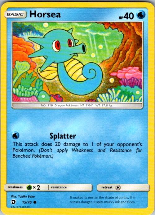 Horsea 15/70 Common Dragon Majesty Pokemon Lightly Played