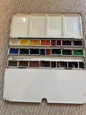 Vintage Schmincke NE 3/18 Horadam Watercolour Tin Palette Set Used