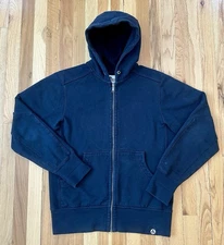 American Giant USA Men's M Heavyweight 100% Cotton Full Zip Hoodie Black FAIR