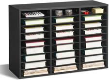 Literature Organizer, 27 Compartments Office Mailbox with Removable Shelves, Woo