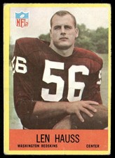 Len Hauss 1967 Philadelphia #184 RC Washington Redskins Good-VG Creases