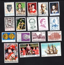 Belgium 1973-75 set of stamps Mi# 1729-34, 1760-63, 1811-13, 1837-40 MH CV=13.9$