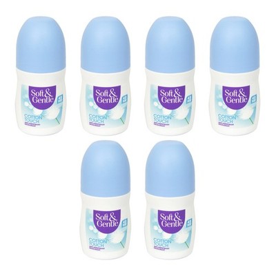 Soft & Gentle Cotton Touch Anti-Transpirant Roll-On Deodorant 50ml x 6