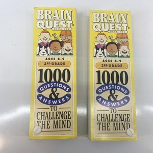 Vintage Brain Quest 1000 Questions & Answers Deck One & Two Ages 8-9 3rd Grade