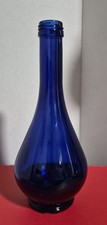 Vintage 8.5&rdquo; Acqua Della Madonna Cobalt Blue Teardrop Bottle Italy