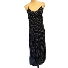 Old Navy Womens Black White Polka Dot Maxi Dress Adjustable Straps Size S
