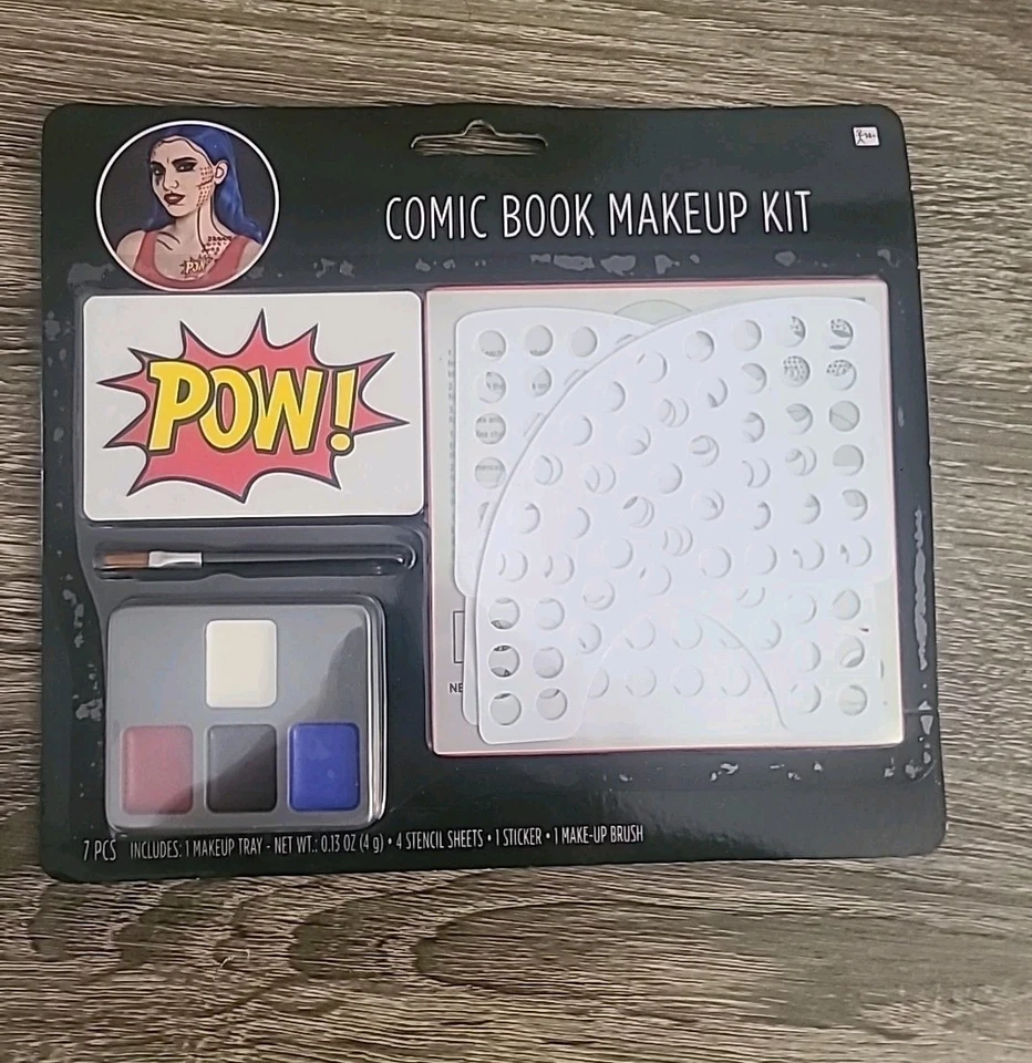 New Comic Book Makeup Kit Make Up With Stencil  & Sticker Kit  - Image 2 of 4