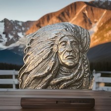 Vintage 1989 Siskiyou Pewter Chief Joseph Buckle - 3.25" width - Serialized