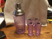 Claro Crystal Cocktail Shaker Set Of 4 Clear Lavender Crystal Vodca Shooters