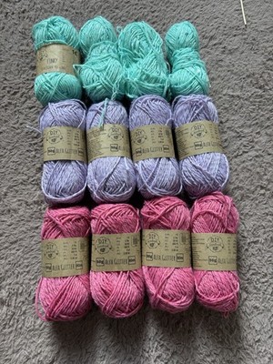 Neu Tedi rosa blau lila wolle häkeln stricken funky alfa glitter