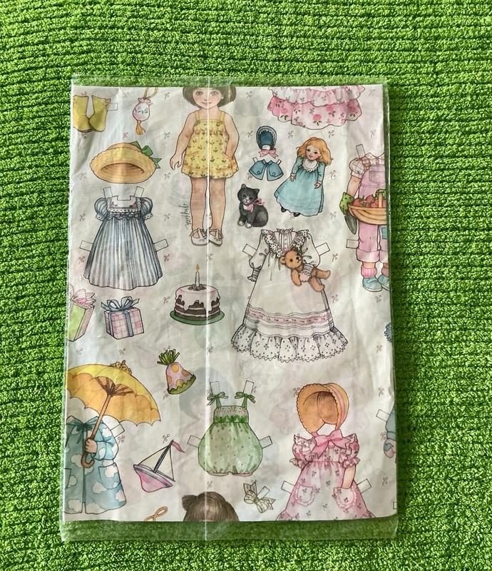 Vintage NIP Birthday Paper Doll Wrapping Paper vintage Gibson Buzza Gift Paper