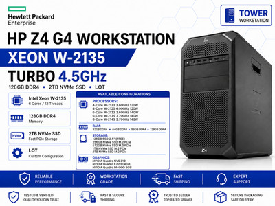 HP Z4 G4 Workstation | Xeon W-2135 4,5GHz | 128GB DDR4 2TB NVMe SSD KONVOLUT