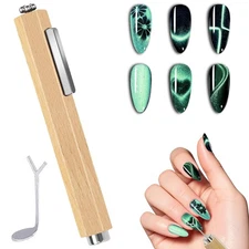 3 in 1 Nail Magnet with Heart Shaped Cat-Eye Tool, Multifunctional Apricot 