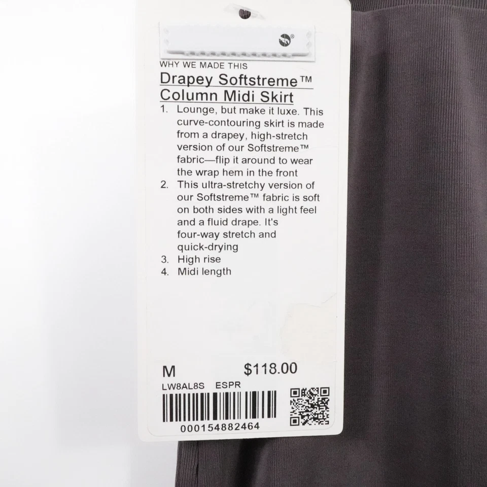 Falda Lululemon Mujer Mediana Espresso Suave Cortina Columna Midi Nueva con Etiquetas $118 Foto 4 de 4