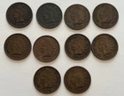 10 PC. LOT 1900 - 1909 Indian Head Cent Pennies G to VF+, Actual Coins Shown