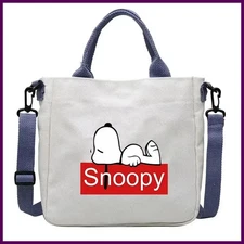 Snoopy Cartoon Cute Print Canvas Totes Bag Large Capacity One Shoulder