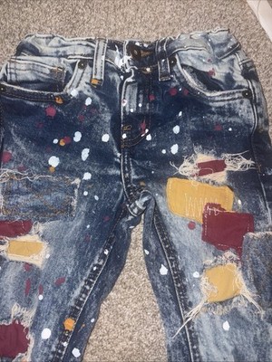 Evolution In Design Distressed Paint Splatter Jeans Patches Size 6