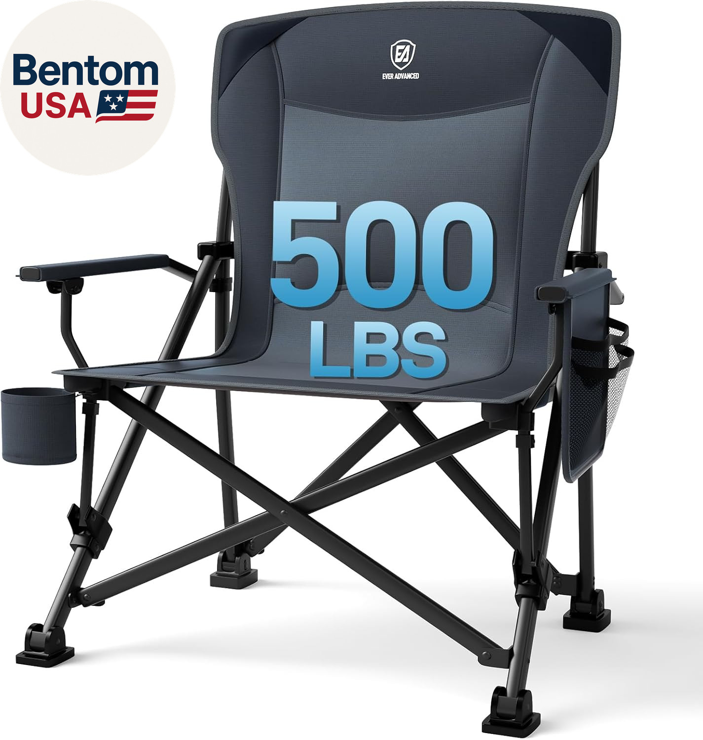 , For Adults Heavy Duty Lawn Chair With Side Pock