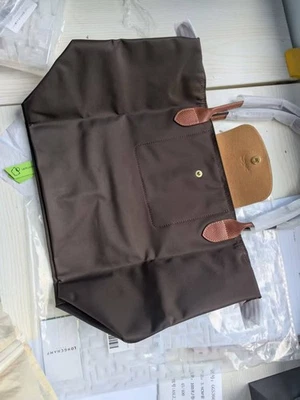 Large Ebony Brown Nylon Tote Bag Foldable Trave Bag