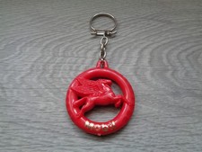 ANCIEN PORTE CLE PLASTIQUE  HUILE MOBIL PEGASE ROUGE