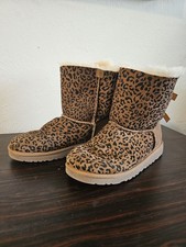 UGG Australia Leopard Print Bailey Bow Rosette Boot Chestnut