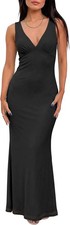 Sexy V Neck Bodycon Maxi Cocktail Dress Mesh Beach Wedding Long Formal Dresses